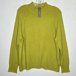 J. Crew NWT Roll Neck Knit Sweater Super Soft Bright Yellow Green Wool Cozy M